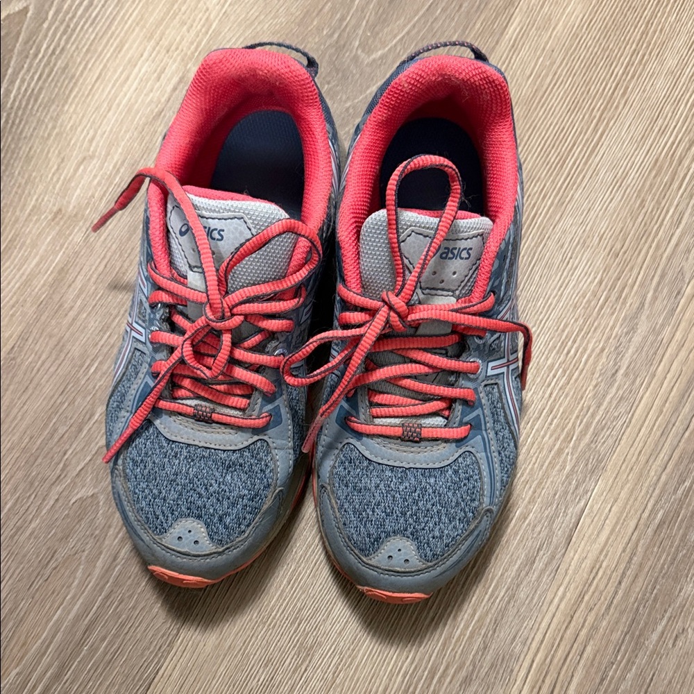 ASICS Gray and Coral Women's Athletic Shoes